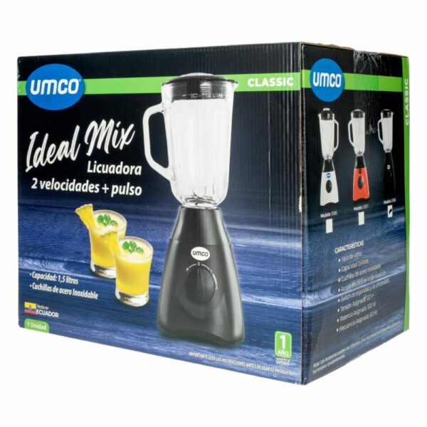 Licuadora Ideal Mix Vaso De Vidrio Negra UMCO Unidad - Imagen 5