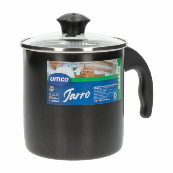 Jarro Hervidor Antiadherente Negro Con Tapa De Vidrio UMCO Unidad - Imagen 2