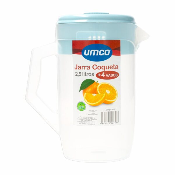Set Jarra Plástica + 4 Vasos UMCO x 5 Piezas - Imagen 2