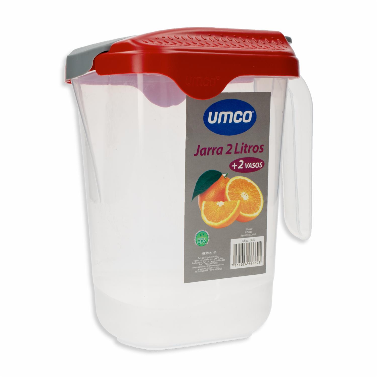 Set Jarra Para Bebidas Con 2 Vasos UMCO Unidad - Imagen 3