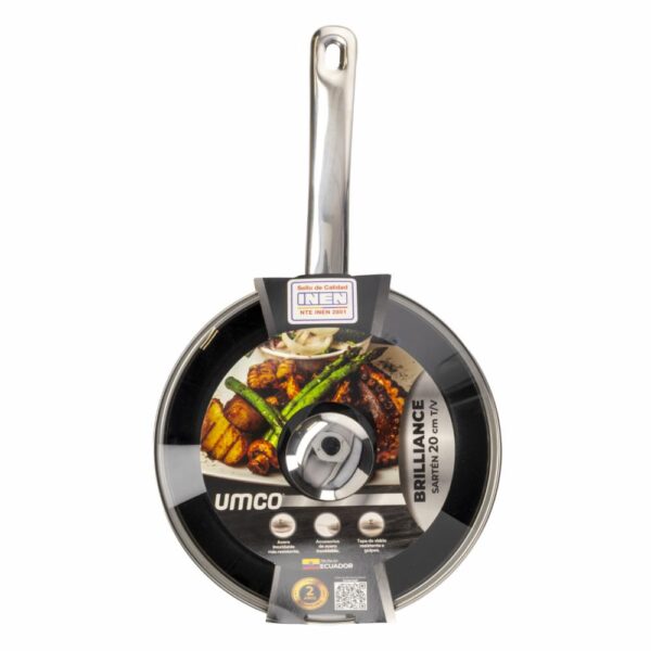 Sartén De Inducción Brilliance Con Tapa Vidrio UMCO 20 Cm - Imagen 4
