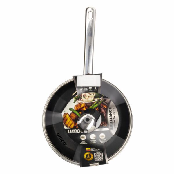 Sartén De Inducción Brilliance Con Tapa Vidrio UMCO 24 Cm - Imagen 4