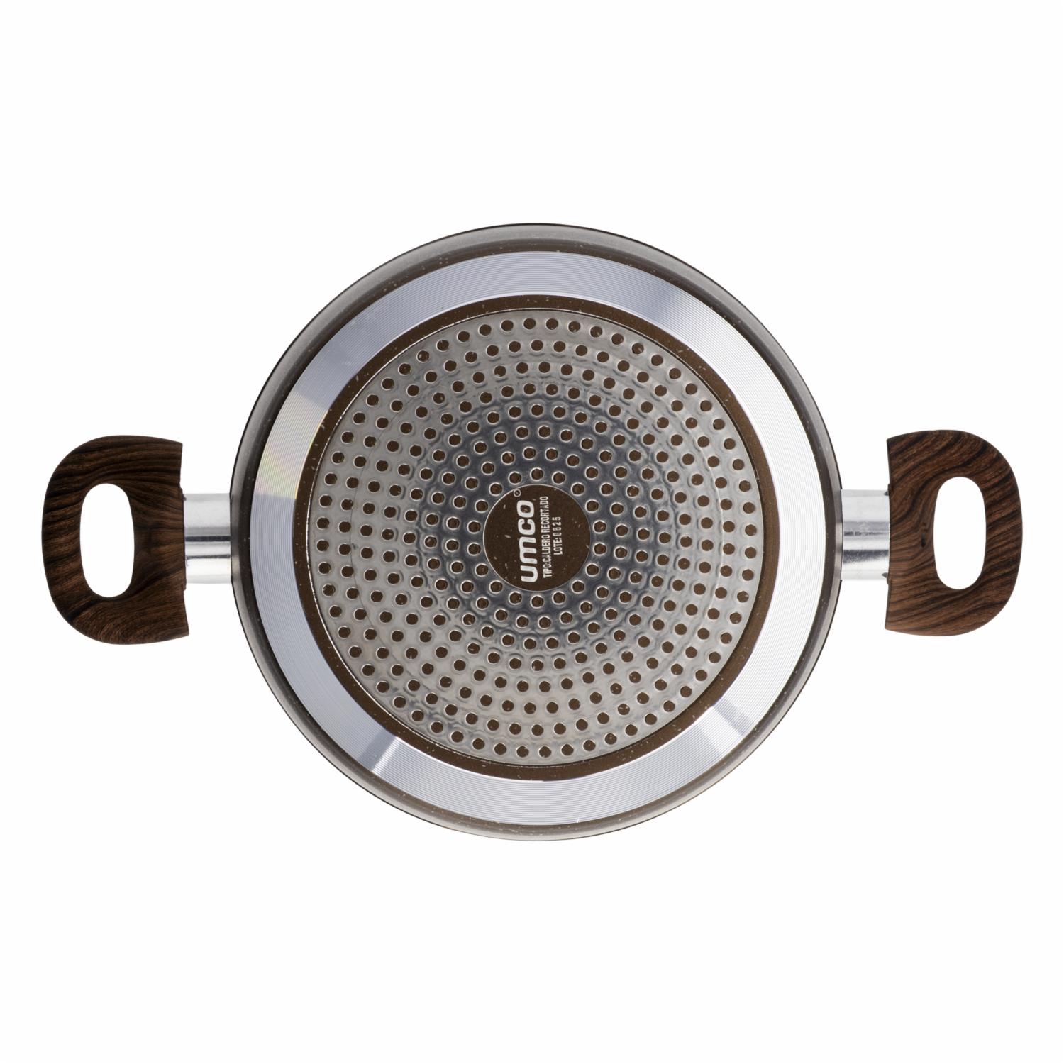 Olla Caldero Inducción Con Tapa De Vidrio Grecia UMCO 24 Cm