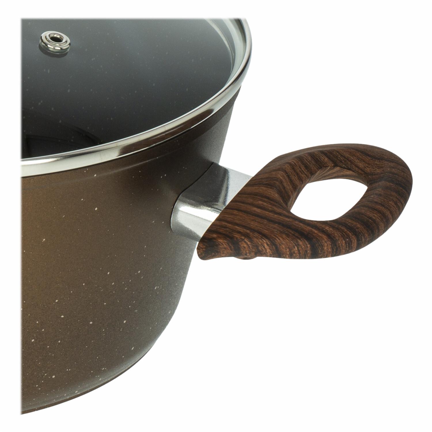 Olla Caldero Inducción Con Tapa De Vidrio Grecia UMCO 24 Cm