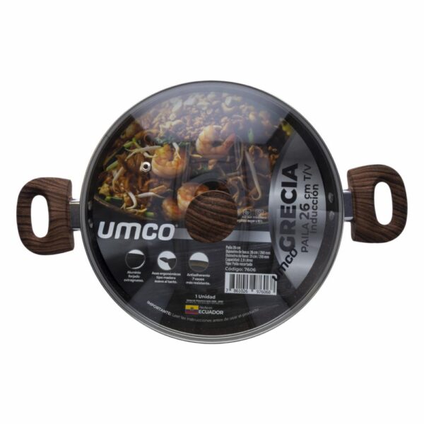 Paila De Inducción Línea Grecia Con Tapa De Vidrio UMCO Unidad - Imagen 4