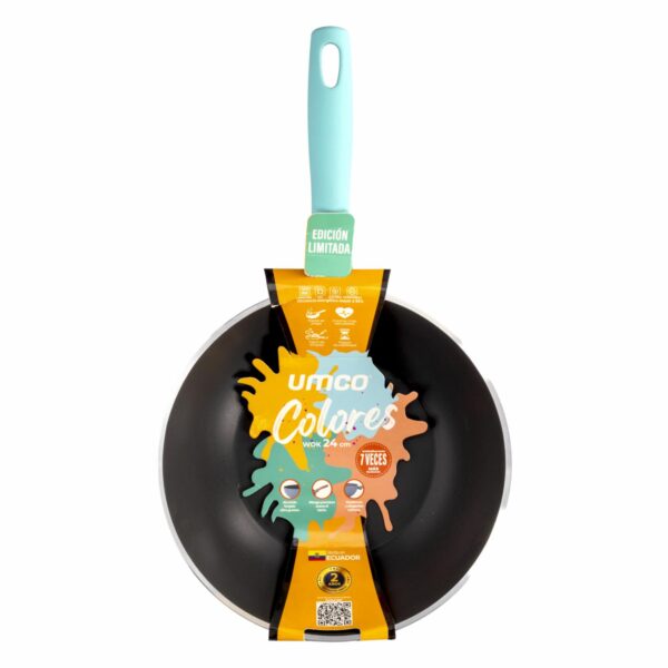 Wok De Inducción Colores Turquesa UMCO 24 Cm - Imagen 4