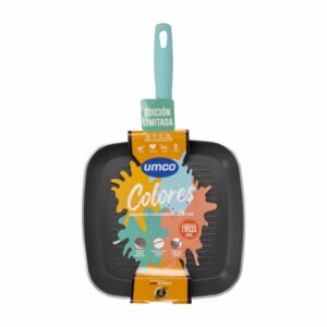 Asador De Inducción Colores Turquesa Cuadrado UMCO 26 Cm