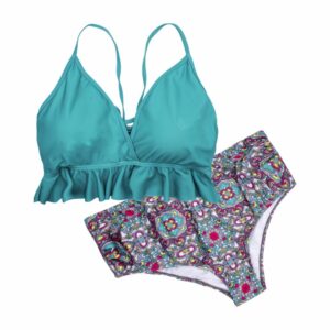 Traje De Baño Bikini Dama Verde Combinado SOLEI