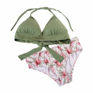 Traje De Baño Bikini Dama Verde Combinado SOLEI