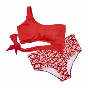 Traje De Baño Bikini Dama Rojo Combinado SOLEI