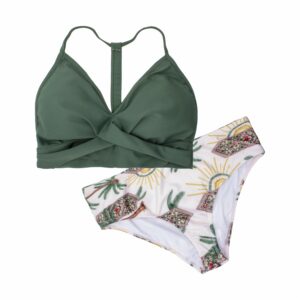 Traje De Baño Bikini Dama Verde Combinado SOLEI