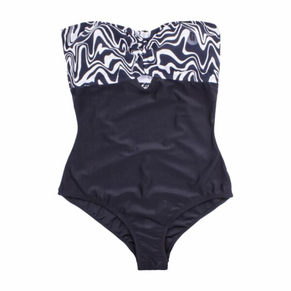 Traje De Baño Enterizo Dama Negro Combinado SOLEI