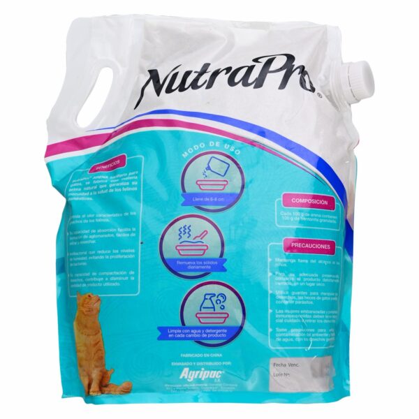 Arena Para Gatos Sanitaria Con Aroma A Lavanda NUTRAPRO 10 Kg - Imagen 2