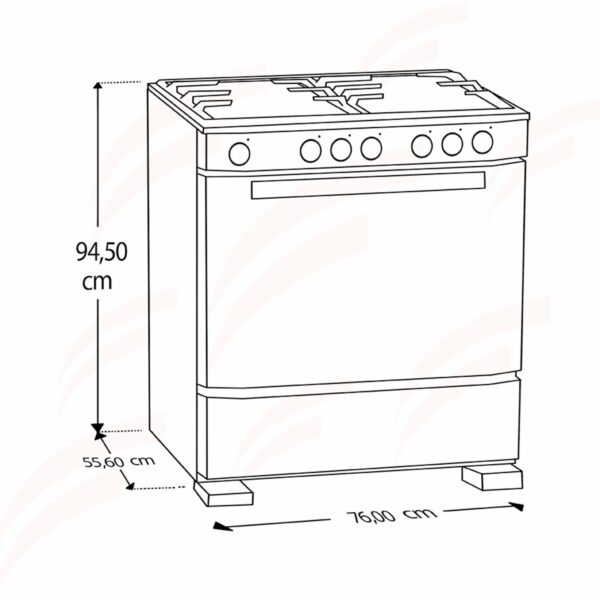 Cocina A Gas 76 Cm Parrillas Hierro Fundido EM7630FX0 MABE 6 Quemadores - Imagen 3