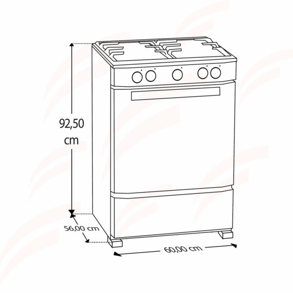 Cocina A Gas 60 Cm Con Grill EM6060FX2 MABE 4 Quemadores - Imagen 5