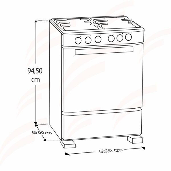 Cocina A Gas 60 Cm Con Grill EM6095FX1 MABE 4 Quemadores - Imagen 5