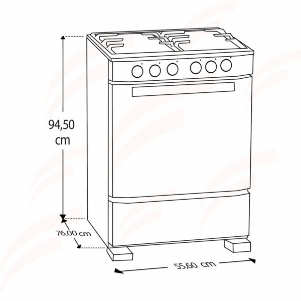 Cocina A Gas 76 Cm Con Grill EM7670FX1 MABE 5 Quemadores - Imagen 5