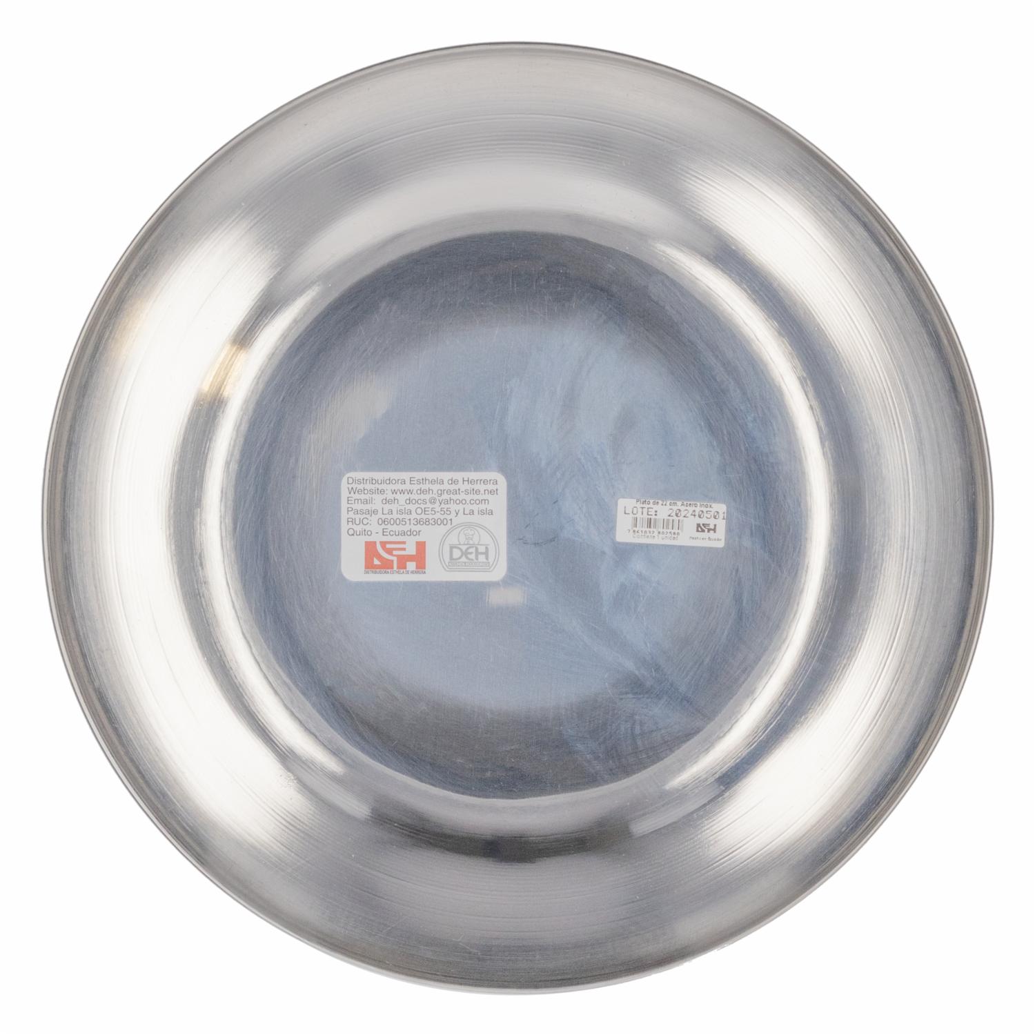 Plato Acero Inoxidable DISTRIBUIDORA ESTHELA DE HERRERA 21,5 Cm