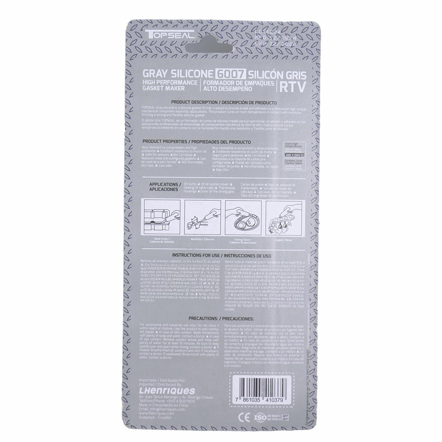 Silicon Gris Top Seal 85 Gr TOP SEAL Unidad