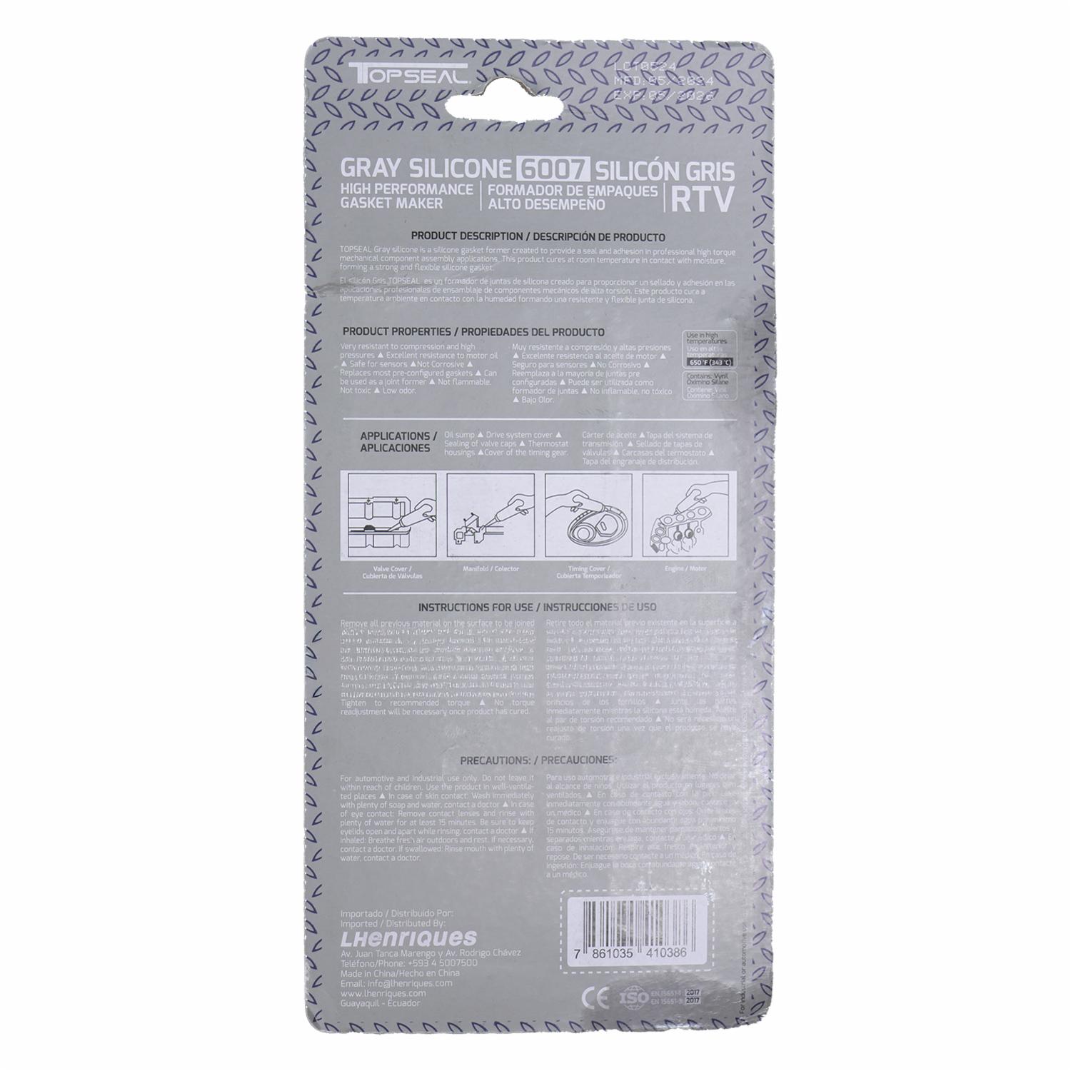 Silicon Gris Top Seal 55 Gr TOP SEAL Unidad