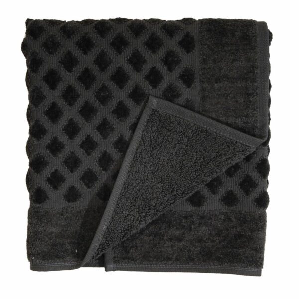 Pie De Baño Diseño Rombos Negro SPRINGFIELD 6o X 50 Cm - Imagen 2