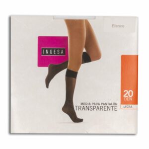 Media Para Pantalón Lycra Transparente Blanca 20 Den INGESA