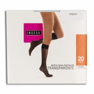 Media Para Pantalón Lycra Transparente Platino 20 Den INGESA
