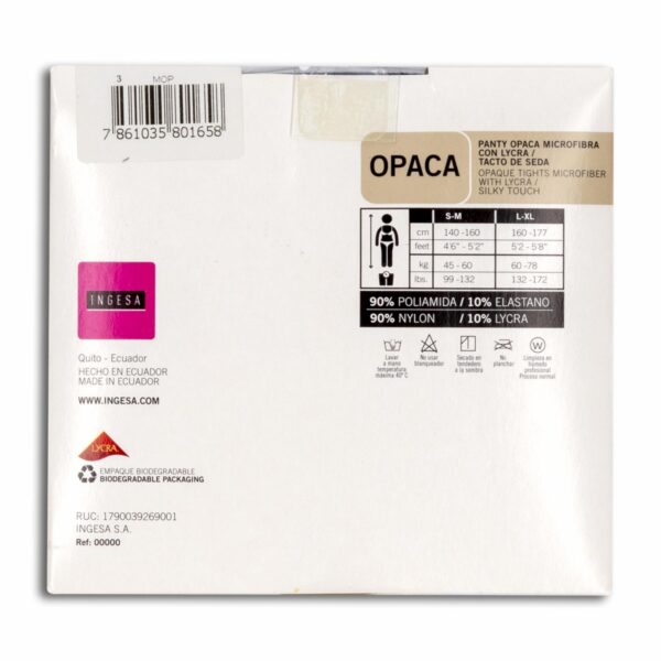Panty Media Lycra Opaca Tights Azul INGESA - Imagen 2