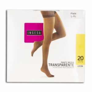 Panty Media Lycra Supervelada Plata 20 Den INGESA