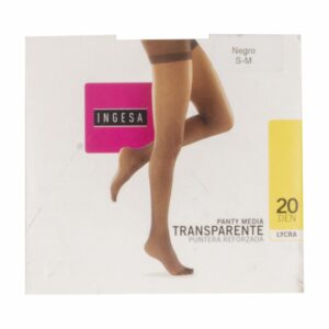 Panty Media Lycra Supervelada Negras 20 Den INGESA