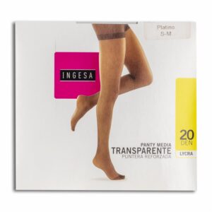 Panty Media Lycra Supervelada Platino 20 Den INGESA