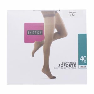 Panty Media Lycra Soporte Negras 40 Den INGESA