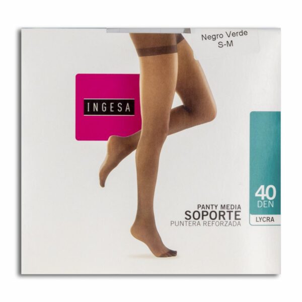 Panty Media Lycra Soporte Negras 40 Den INGESA - Imagen 5