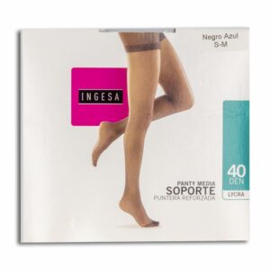 Panty Media Lycra Soporte Negro Azul 40 Den INGESA