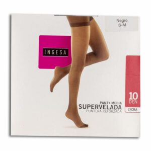 Panty Media Lycra Supervelada Negras 10 Den INGESA
