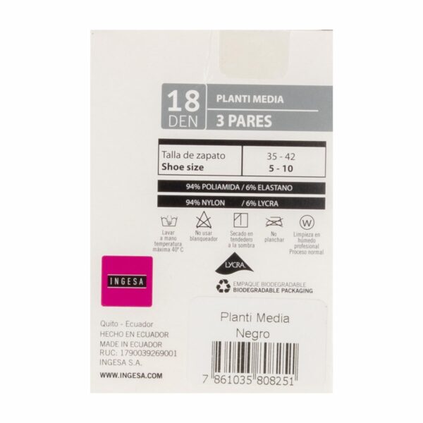 Planti Media Nylon Cocoa 18 Den INGESA - Imagen 2
