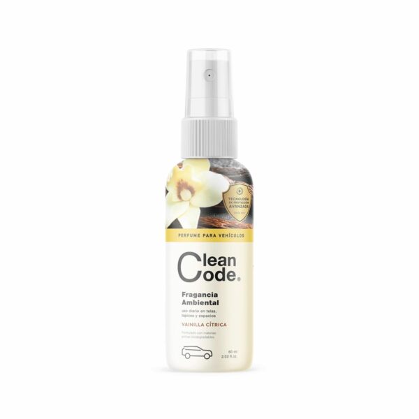 Ambientador Para Auto Fragancia Vainilla Cítrica CLEAN CODE 60 Ml