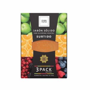 Jabón En Barra Con Glicerina Orange Apple Red Berries STUDIO NUNA 3X110 G