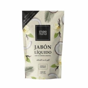 Jabón Líquido Con Glicerina Vegetal Aroma A Vainilla Coco STUDIO NUNA 500 Ml