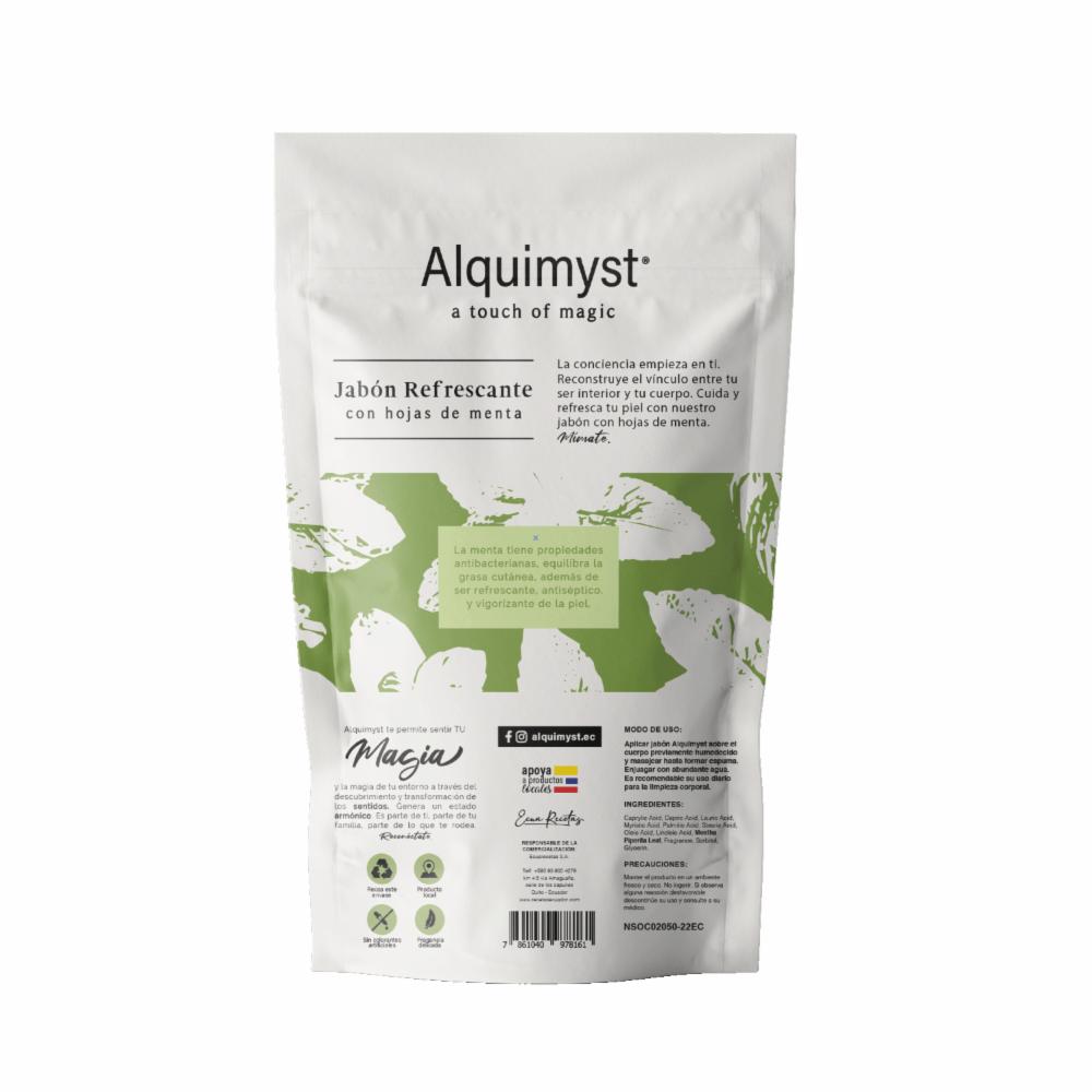 Jabón En Barra Refrescante Con Hojas De Menta Suavidad Extrema ALQUIMYST 3X90 G - Imagen 2