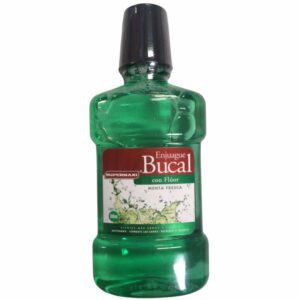 Enjuague Bucal Sabor A Menta Fresca Con Flúor SUPERMAXI 360 Ml