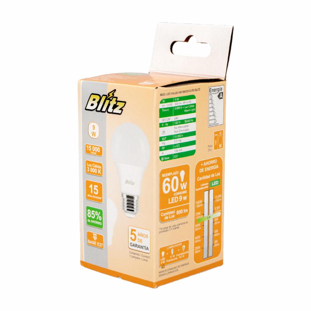 Foco Led Value Luz Cálida De 9W/830 BLÍTZ Unidad - Imagen 2