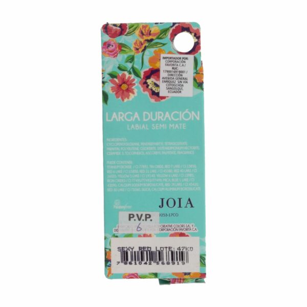 Labial Sexy Red JOIA Unidad - Imagen 2