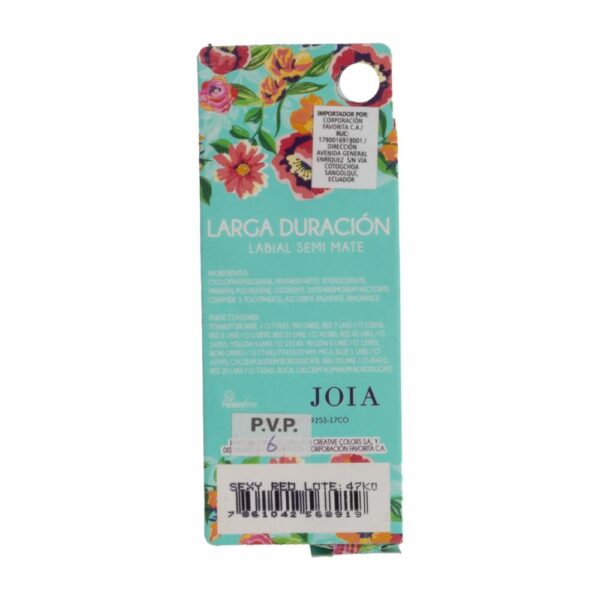 Labial Sexy Red JOIA Unidad - Imagen 2