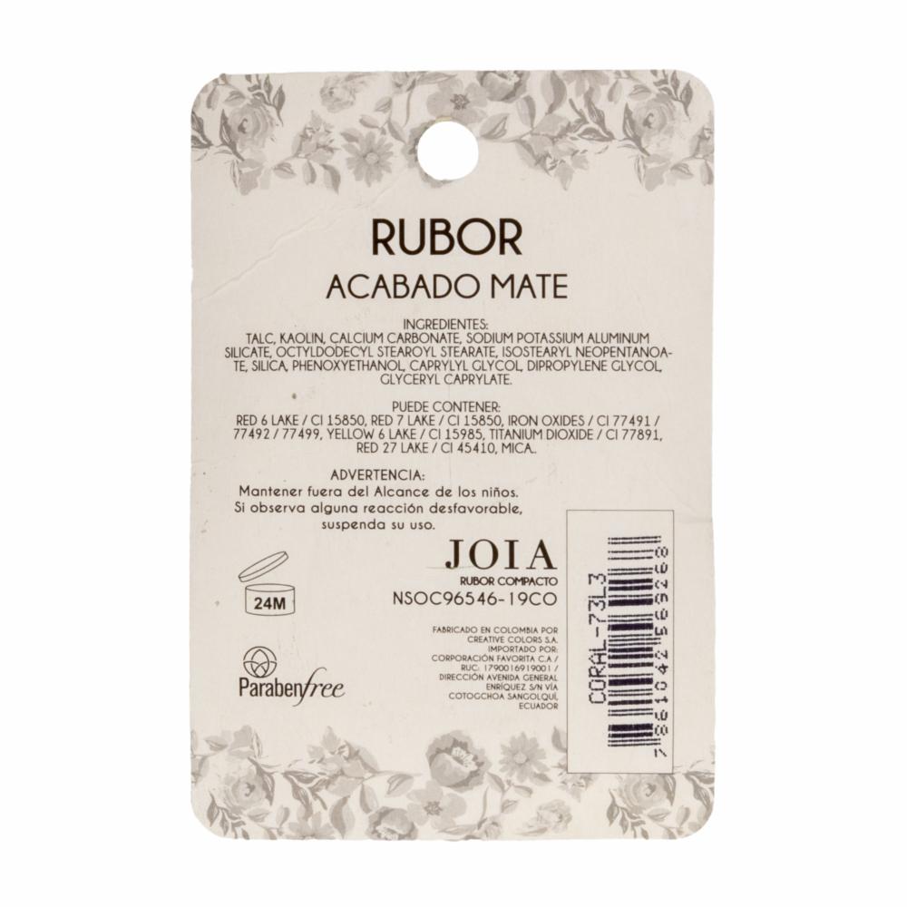 Rubor Tono Coral JOIA Unidad - Imagen 2