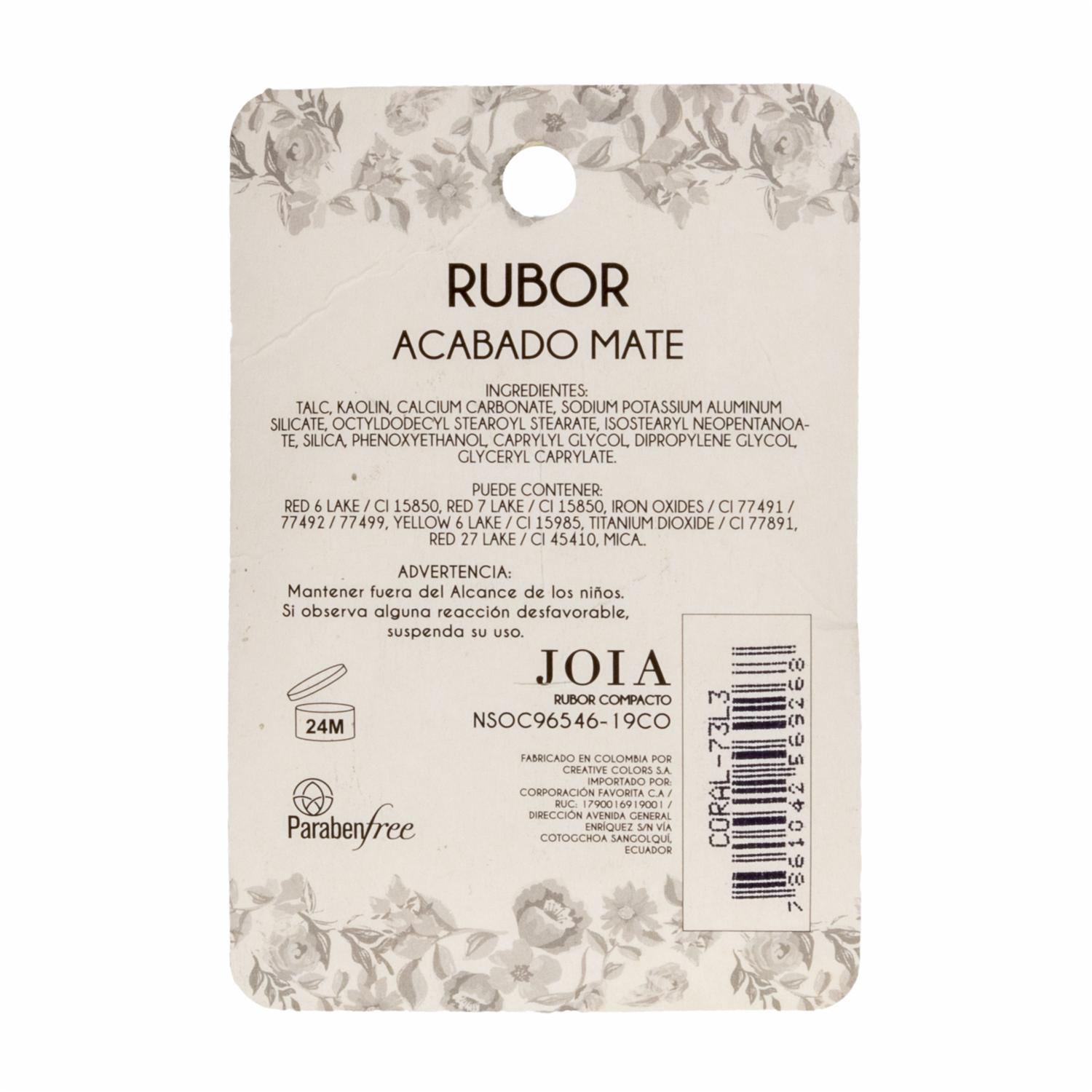 Rubor Tono Coral JOIA Unidad