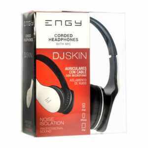 Audífonos Con Micrófono Blanco Con Negro ENGY Con Cable