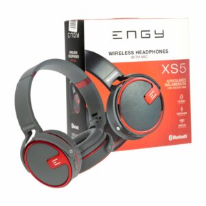 Audífonos Con Micrófono Negro Con Rojo ENGY Bluetooth