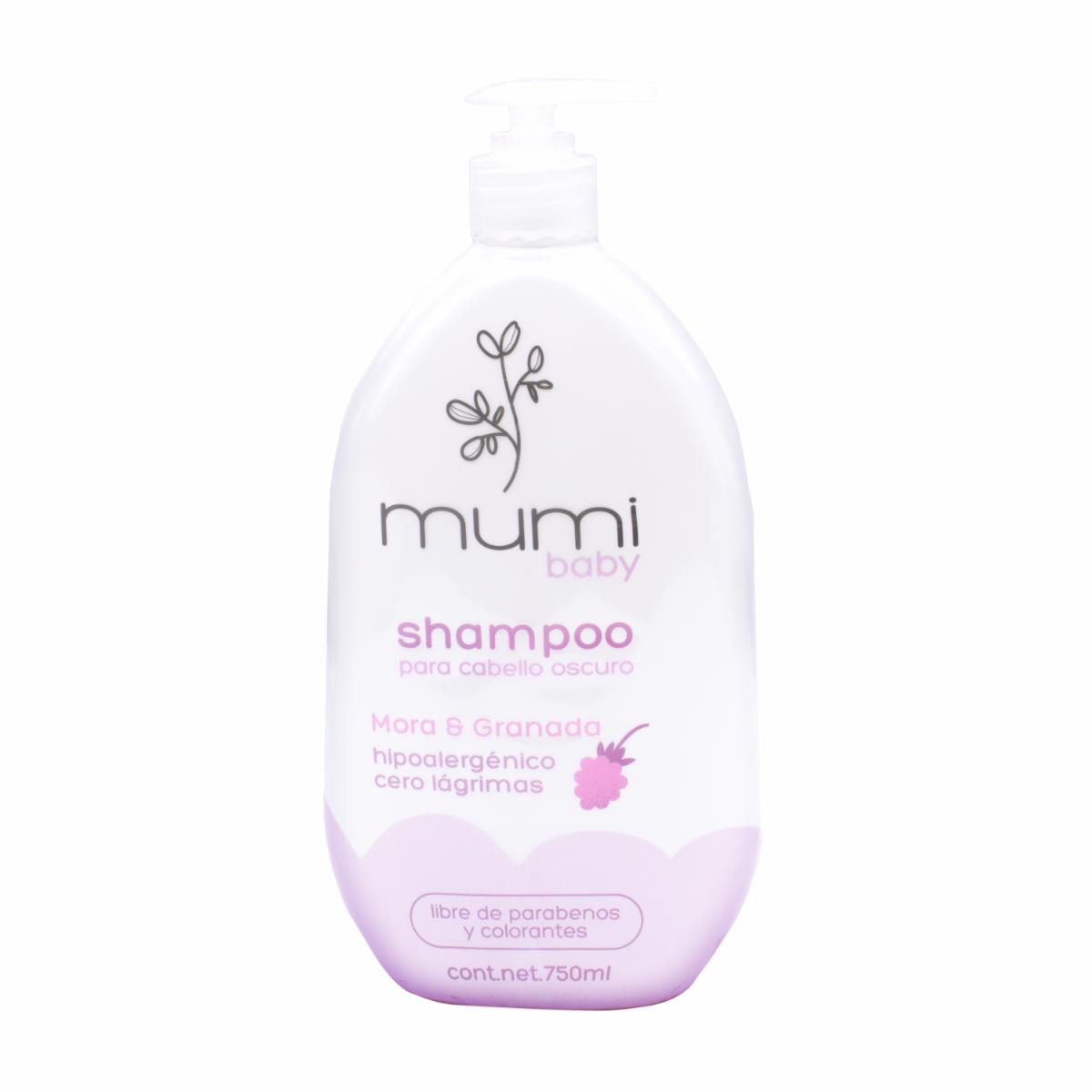 Shampoo Baby Con Mora Y Granada Para Cabello Oscuro MUMI 700 Ml