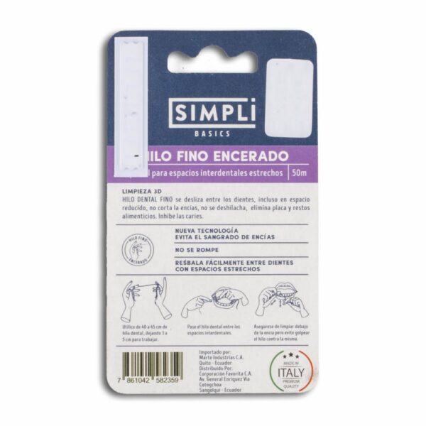 Hilo Dental Seda Fina SIMPLI 50 Metros - Imagen 2